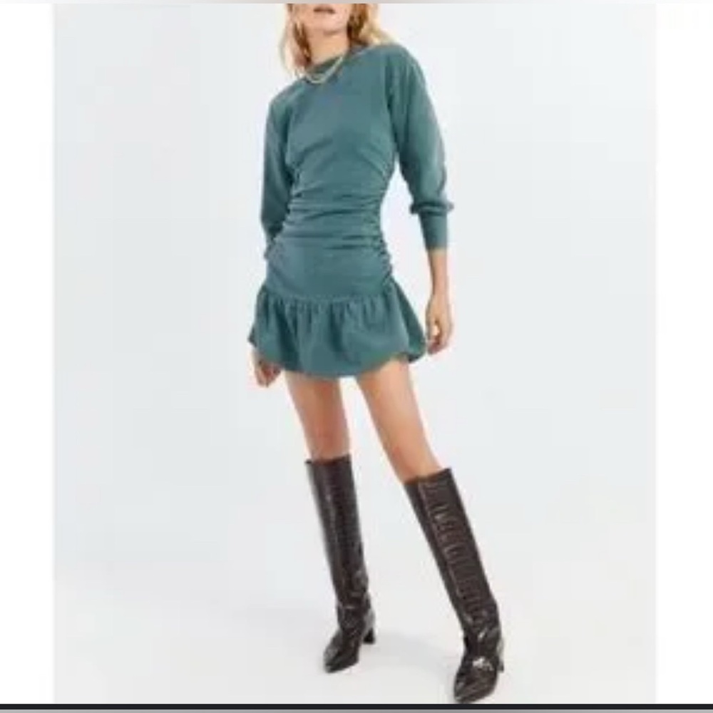 SOMETHING NAVY Sweatshirt Dress 100% Cotton Rouched long sleeve Bubble Dress